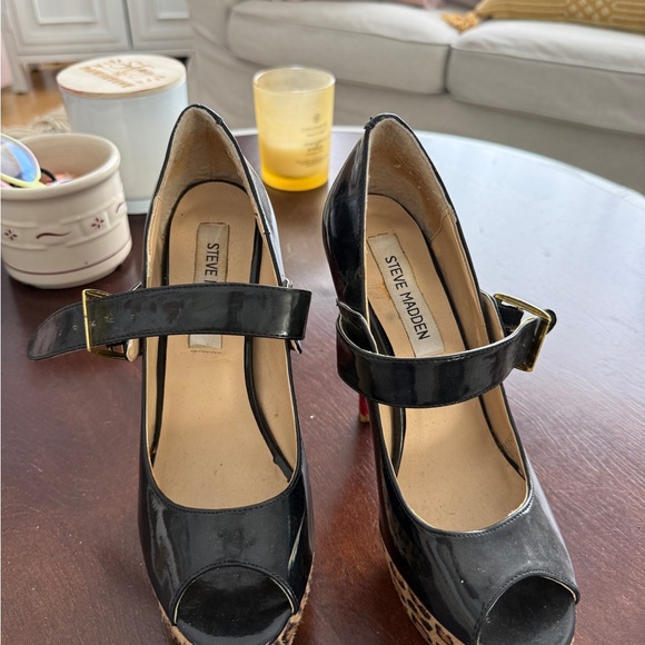 Steve Madden P-Loraa Leopard & Red Platform Mary Janes - Picture 2 of 6